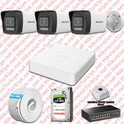 Hikvision 03 İp Kameralı 4mp Hibrit Colorvu Kamera Set